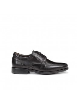 Zapatos de hombre fluchos, modelo 7995, color negros, vista lateral exterior.