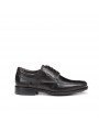 Zapatos de hombre fluchos, modelo 7995, color negros, vista lateral exterior.
