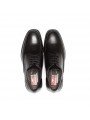 Zapatos de hombre fluchos, modelo 7995, color negros, vista aerea.