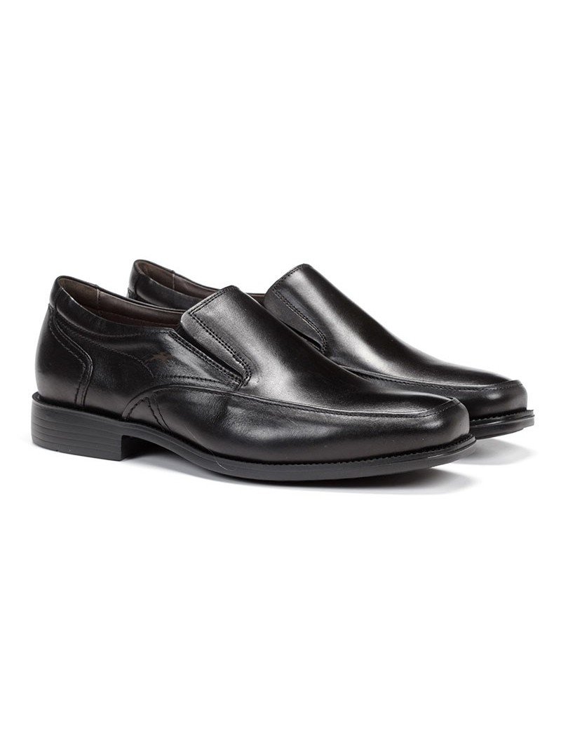 Zapatos mocasínes de hombre fluchos, modelo 7996, color negros, vista portada.