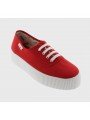 Comprar Online Zapatillas Victoria con plataforma, de algodón orgánico y con cordón, modelo 116100, color rojo