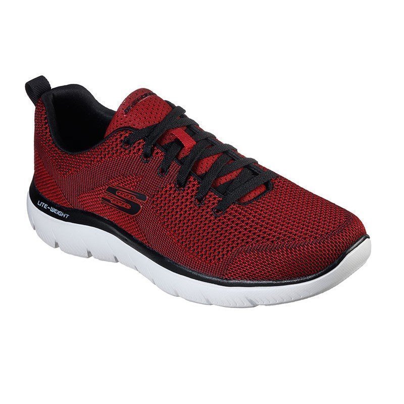 zapatillas deportivas SKECHERS, modelo 232057, RDBK rojo, con cordones, vista portada