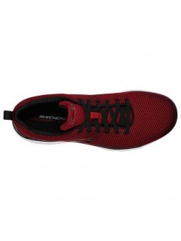 zapatillas deportivas SKECHERS, modelo 232057, RDBK rojo, con cordones, vista superior