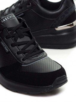 Zapatillas Casual Skechers Billion Subtle Spots Street los Angeles, modelo 155626 negras, vista detalle.