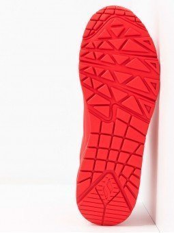 Zapatillas Skechers Stand On Air Street Los Angeles, modelo 73690, color rojo, vista suela.