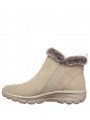 Botin Skechers Relaxed Fit Easy Going High Zip, modelo 167108 mush, color arena, vista lateral interior.